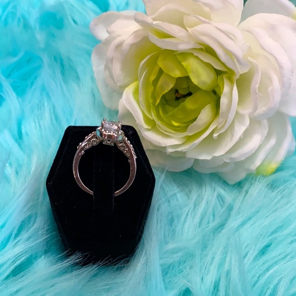 NEW! Solitaire Diamond Ring With Diamond Band - Picture 3 of 4